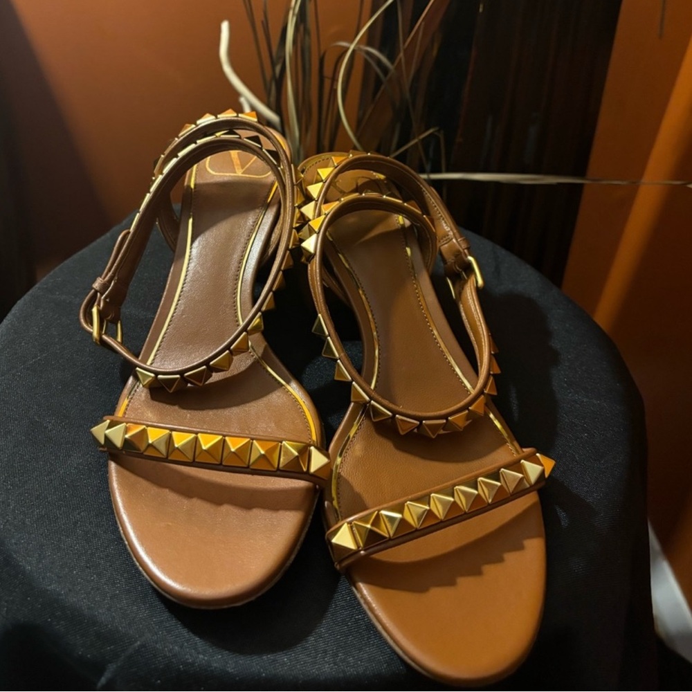 Valentino Women's Brown Studded Sandals